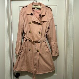 British Boden Dark Pink Trench Coat Map UK 18 US 14